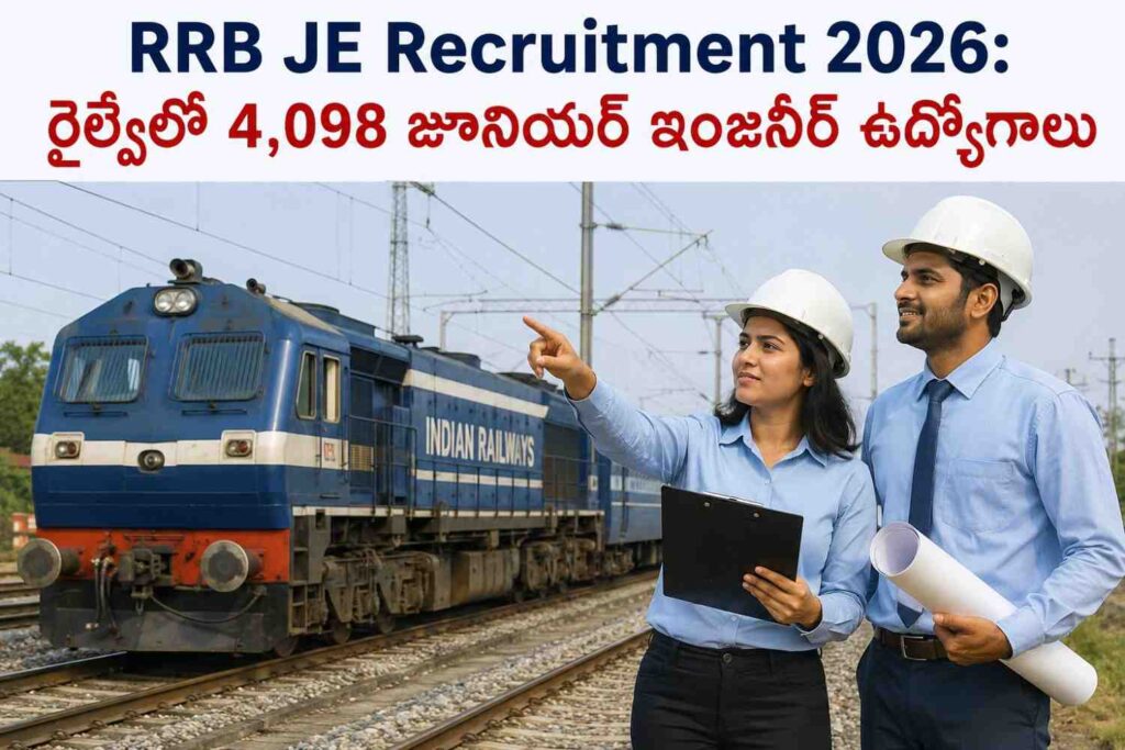 RRB JE Recruitment 2026 రైల్వేలో 4,098 జూనియర్ ఇంజనీర్ ఉద్యోగాలు
