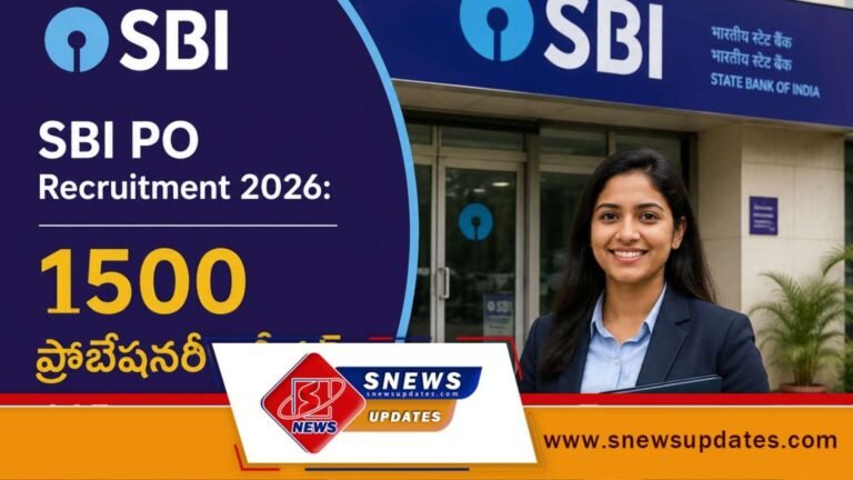 SBI PO Recruitment 2026 1500 ప్రొబేషనరీ ఆఫీసర్ ఉద్యోగాలు