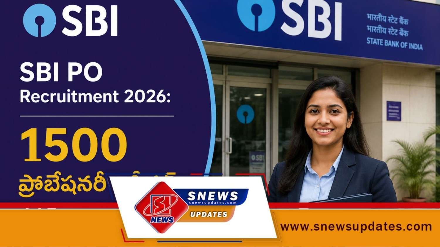 SBI PO Recruitment 2026 1500 ప్రొబేషనరీ ఆఫీసర్ ఉద్యోగాలు